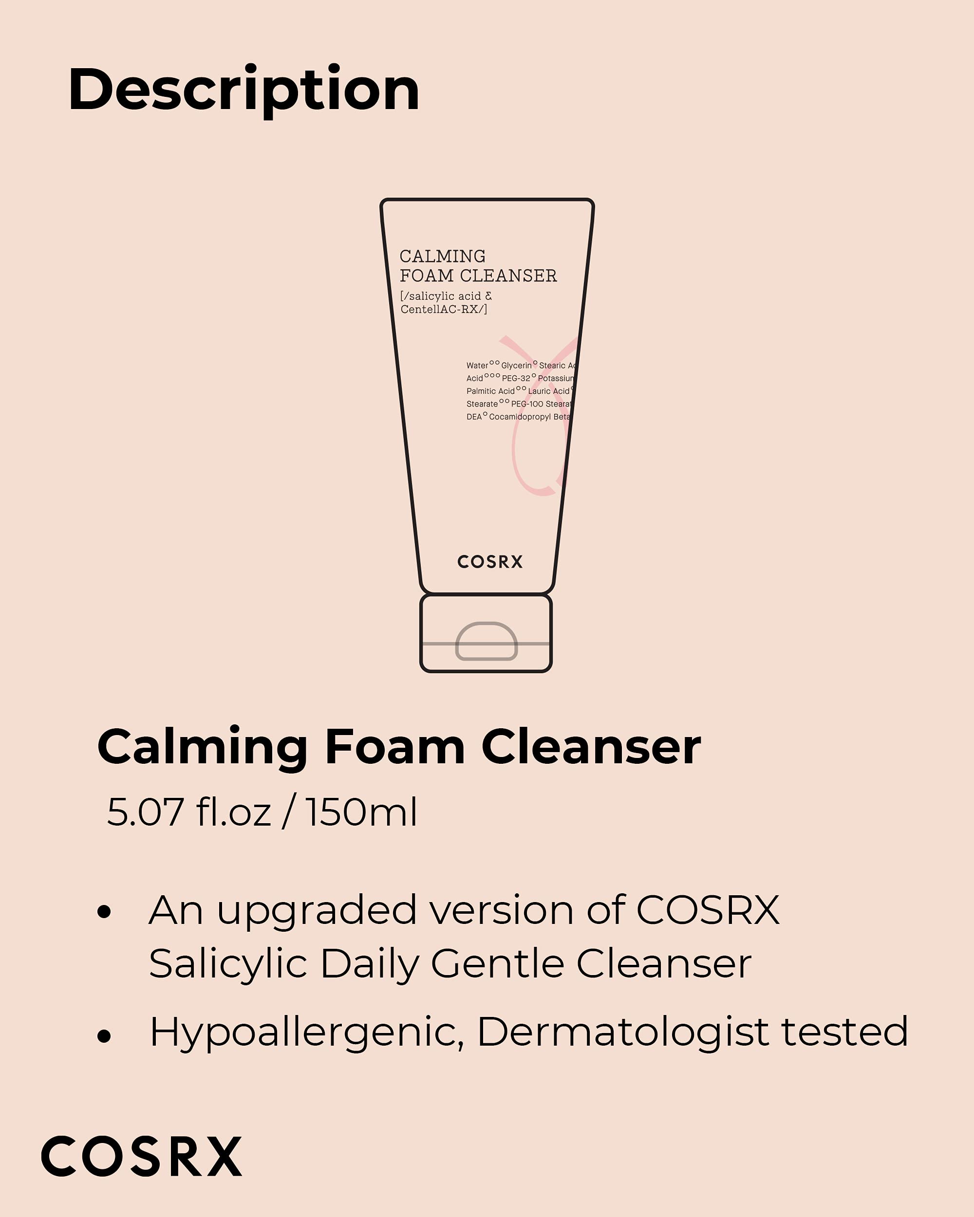 COSRX bottle next to hand for scale showing 5.07 fl. oz travel-friendly size