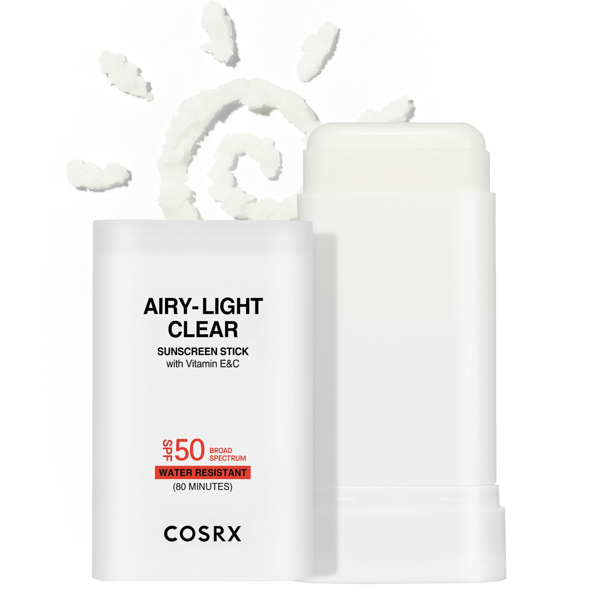 COSRX airy-light stick front packaging showing compact SPF 50 protection