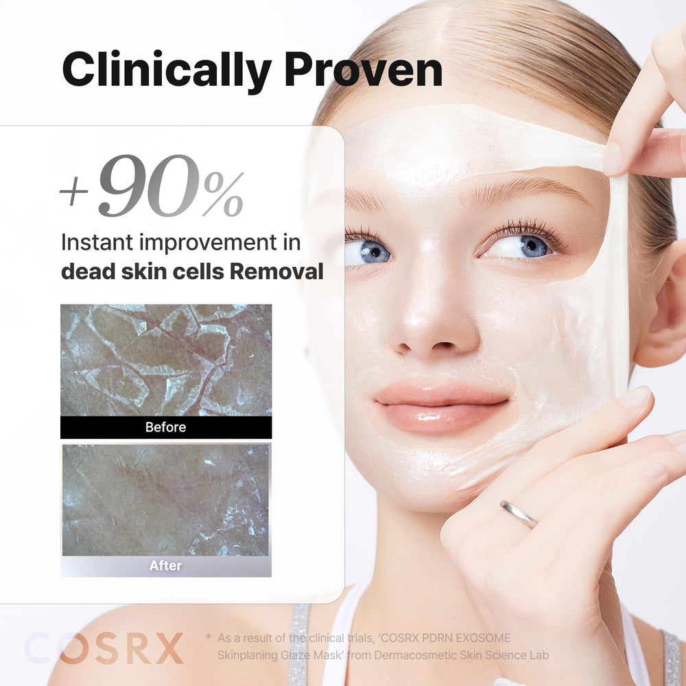 COSRX before and after skin texture comparison for visible smoothing