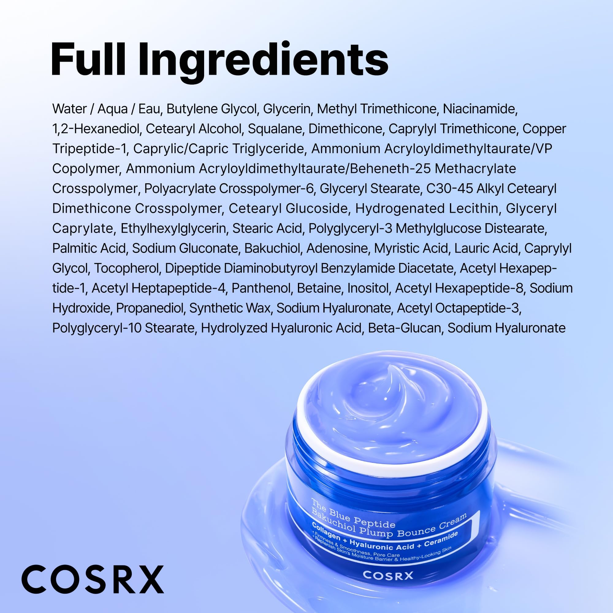 COSRX conceptual before-and-after of skin texture, highlights plumping effect
