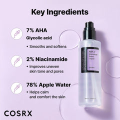 COSRX texture spread on skin close-up, demonstrates lightweight exfoliant absorbency