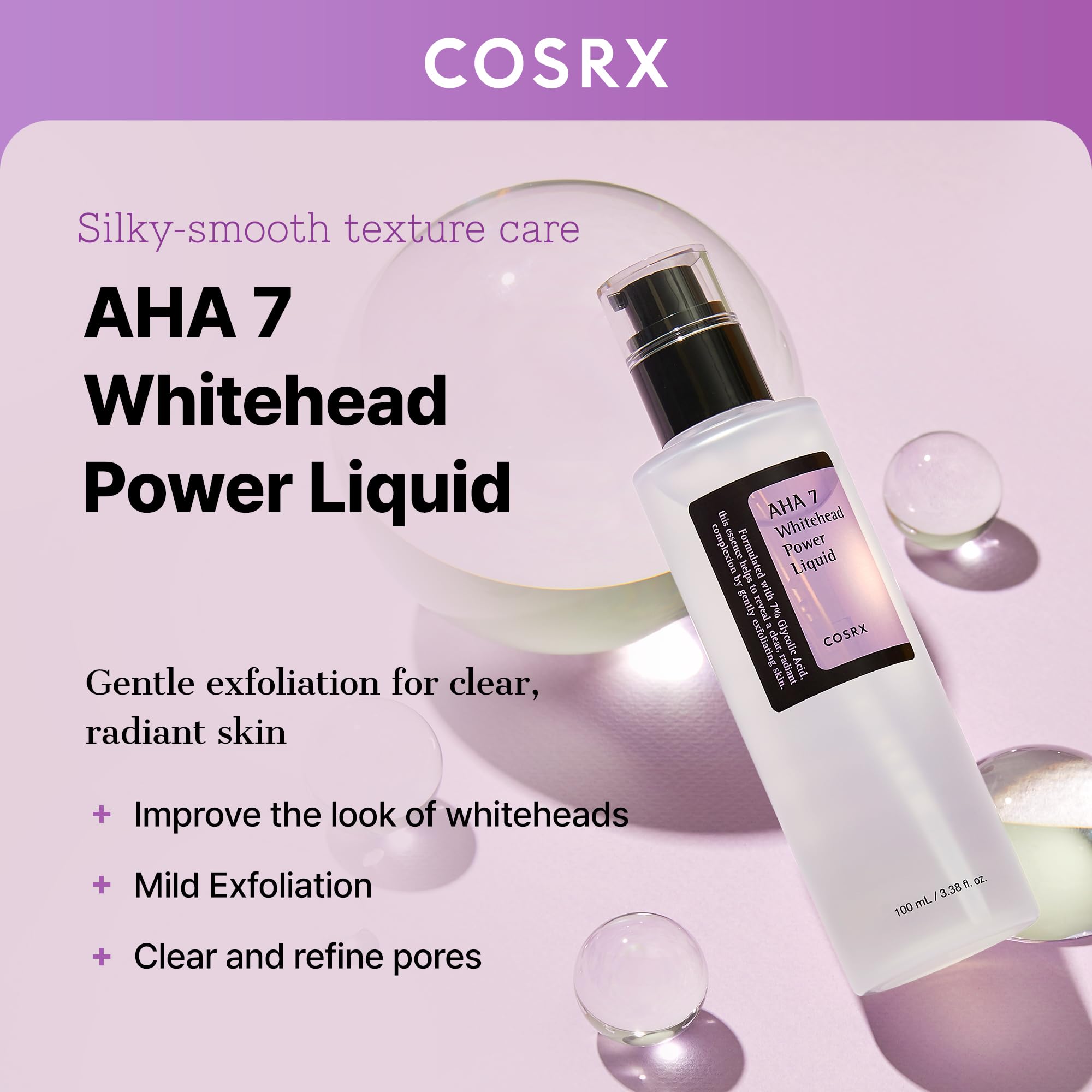 COSRX bottle cap and nozzle detail, shows precise dispensing for measured application