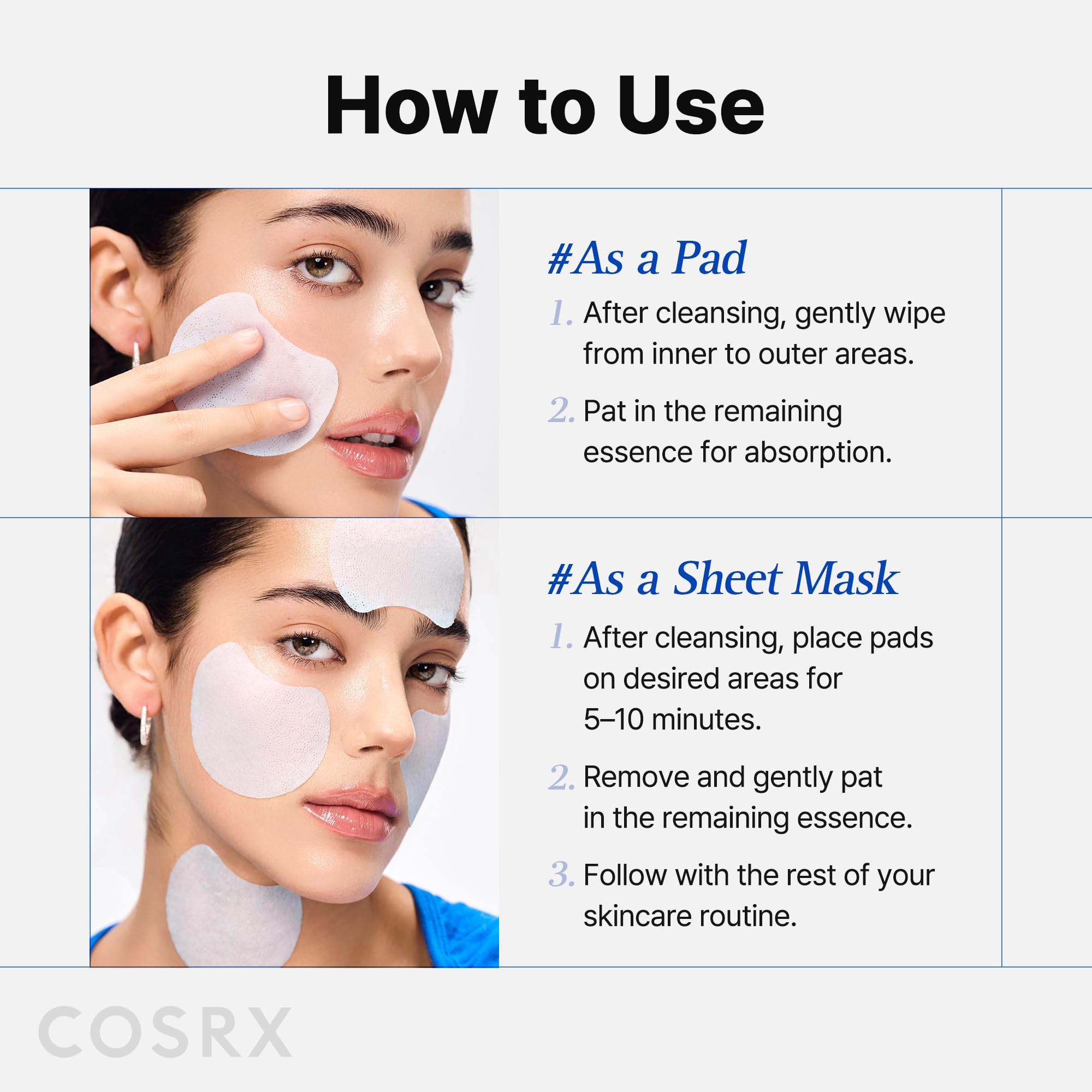 COSRX label highlighting key actives for tone and hydration