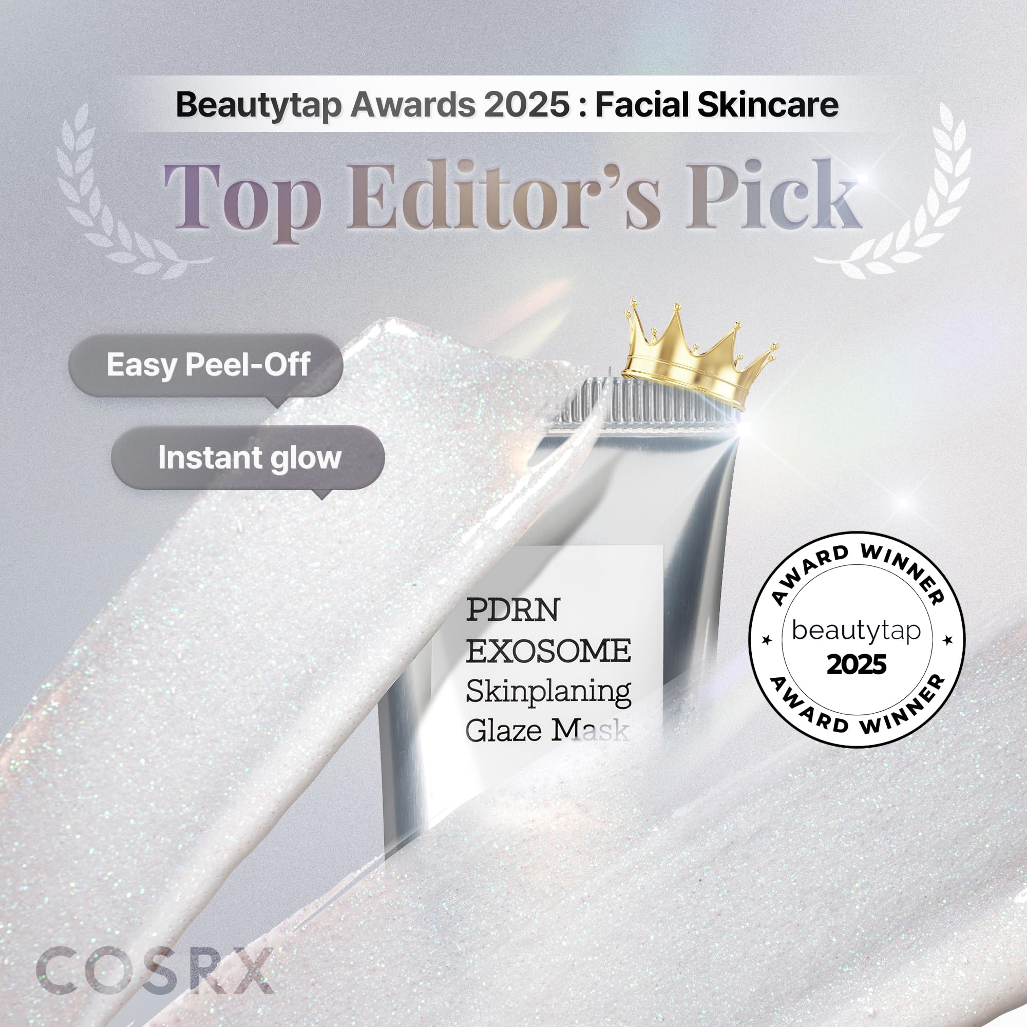 COSRX peelable film close-up showing lightweight, hydrating texture