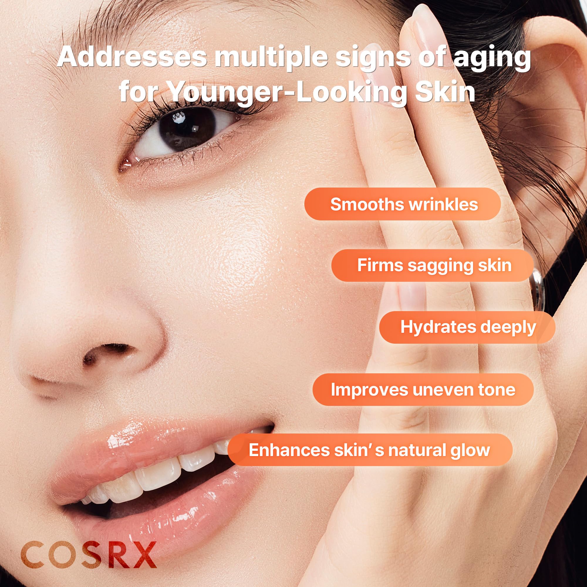 COSRX mask held in hand to show true size and easy application