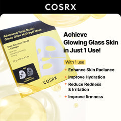 COSRX mask applied on model demonstrating even adhesion and soothing effect