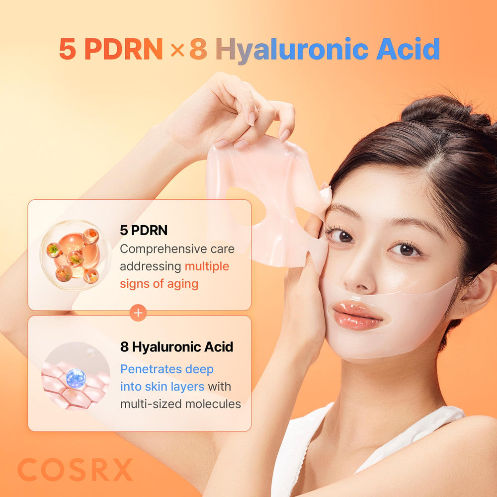 COSRX model wearing mask demonstrating snug fit and coverage benefit