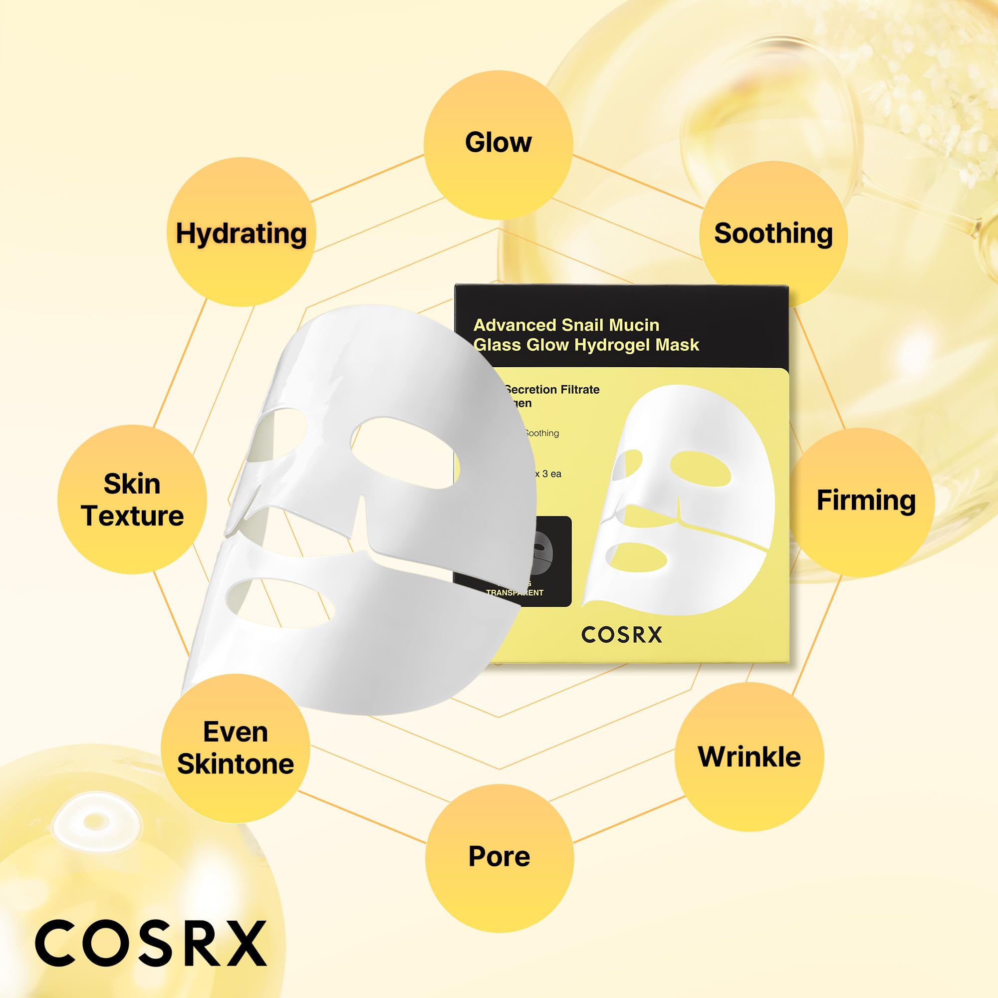 COSRX mask partially transparent to show active absorption and visible change