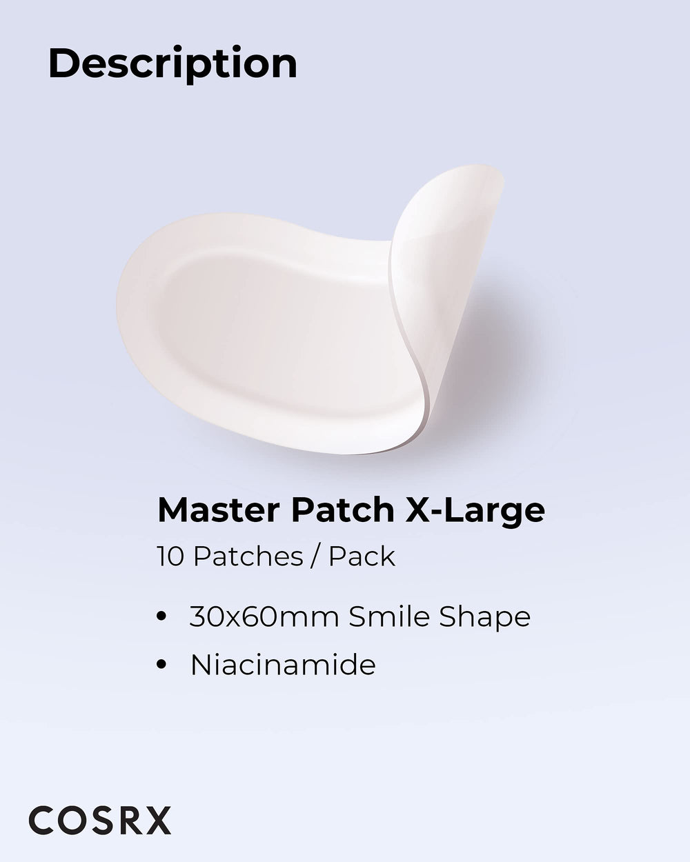 COSRX product sheet label showing 10-count pack and usage information