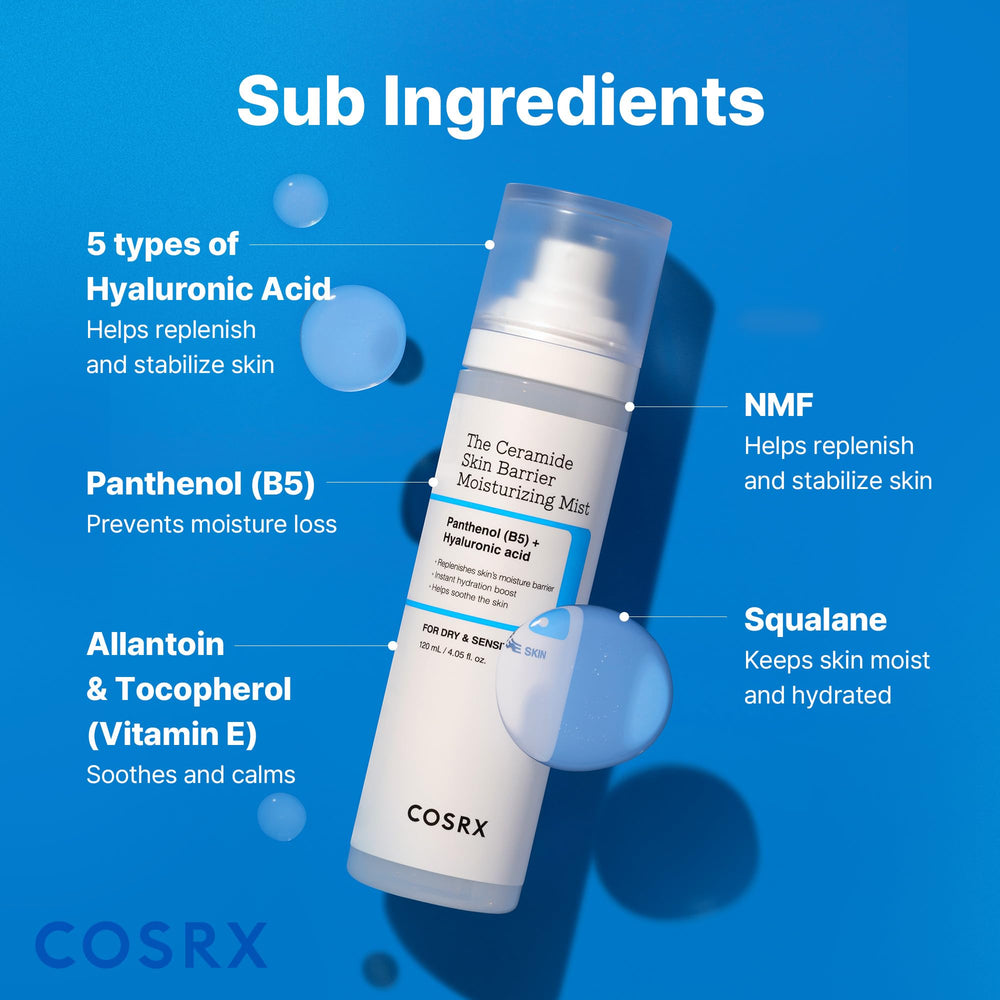 COSRX dewy skin after spray showing instant radiant, hydrated finish
