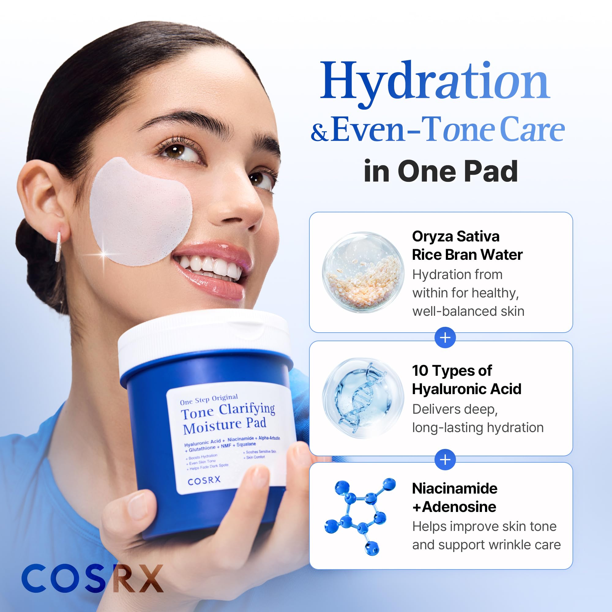 COSRX pad fitted under-eye demonstrating targeted coverage and smoothing