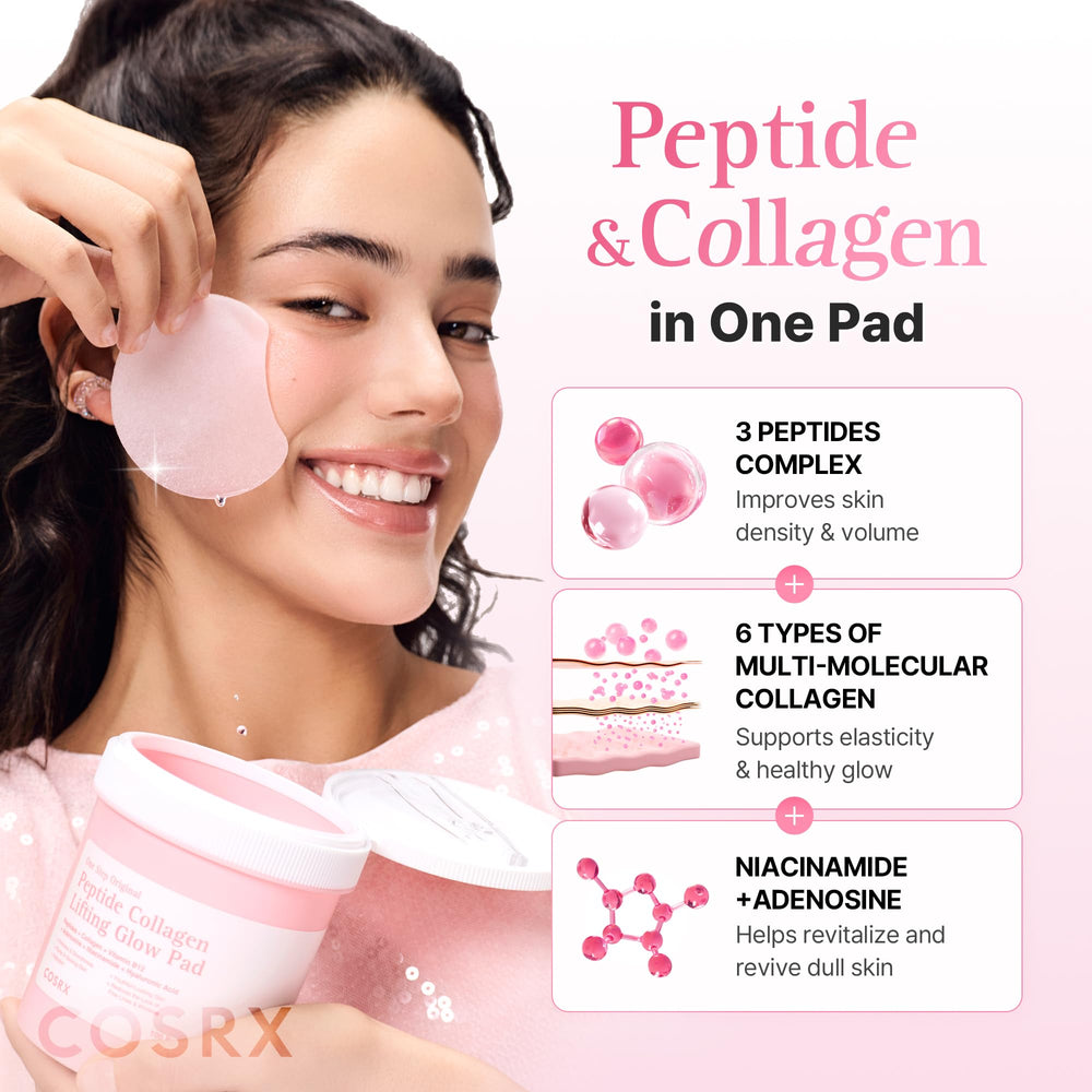 COSRX pad saturated with pink essence showing hydrating benefit