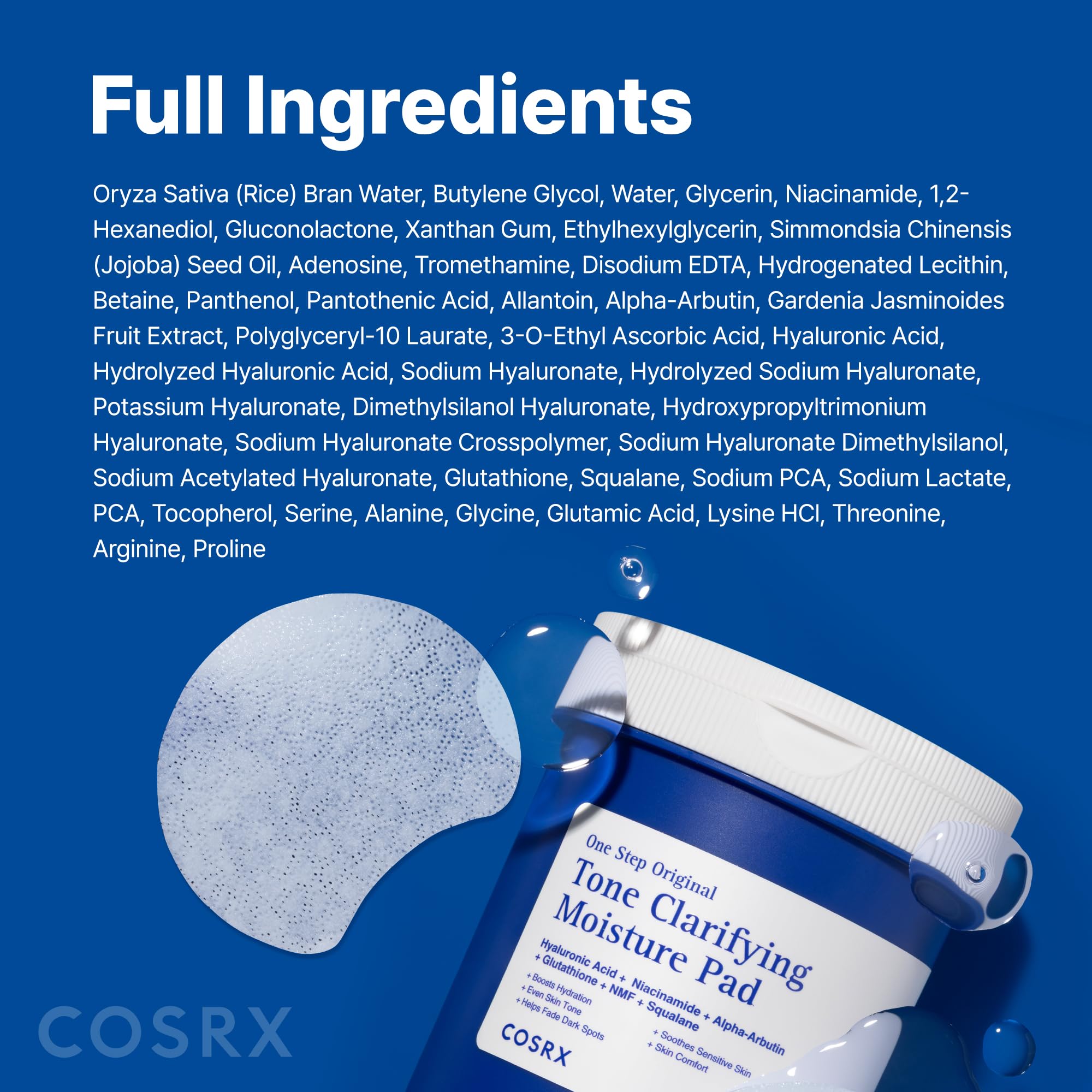 COSRX pads next to serum and cream illustrating routine layering
