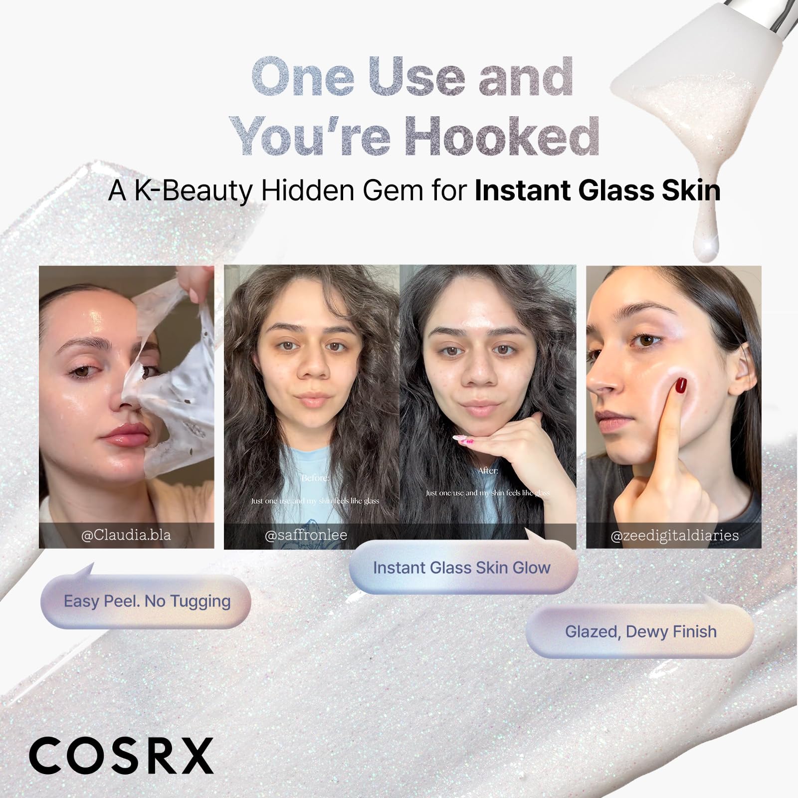 COSRX open jar revealing creamy glossy texture for smooth skin