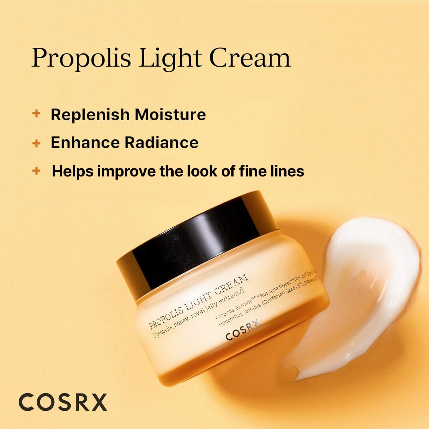COSRX cream on hand illustrating smooth spreadability and hydration benefit