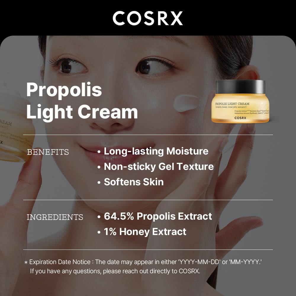 COSRX ingredient label detail highlighting propolis and honey concentrations