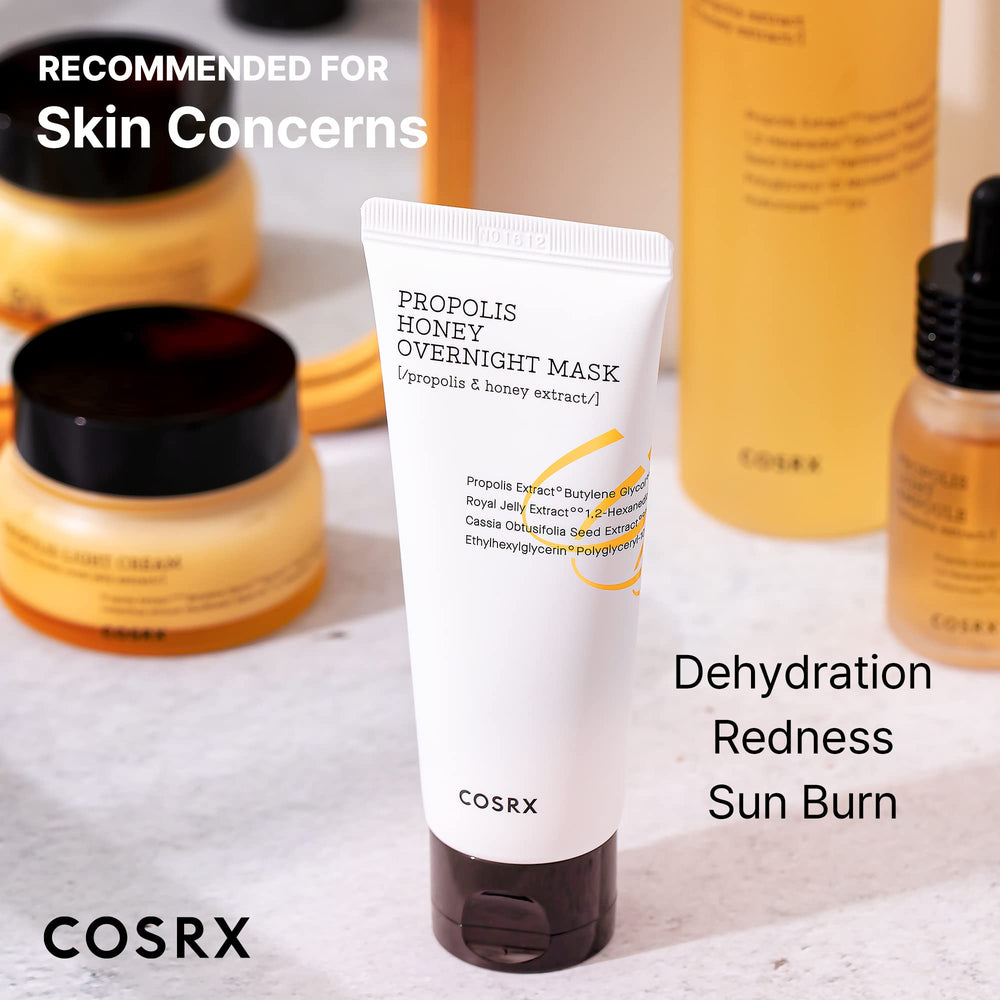 COSRX model applying mask at night, promotes overnight hydration and soothing