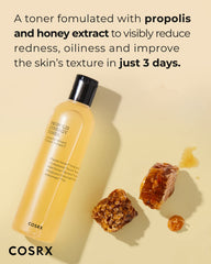 COSRX back label close-up highlighting ingredient list and gentle formula benefit