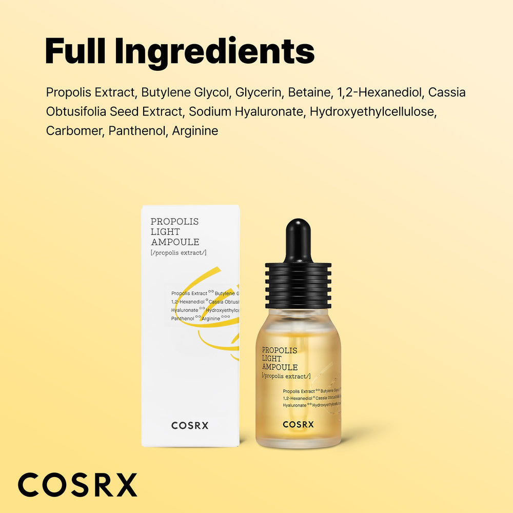 COSRX ampoule staged on vanity with plants to convey gentle, skin-friendly daily skincare use