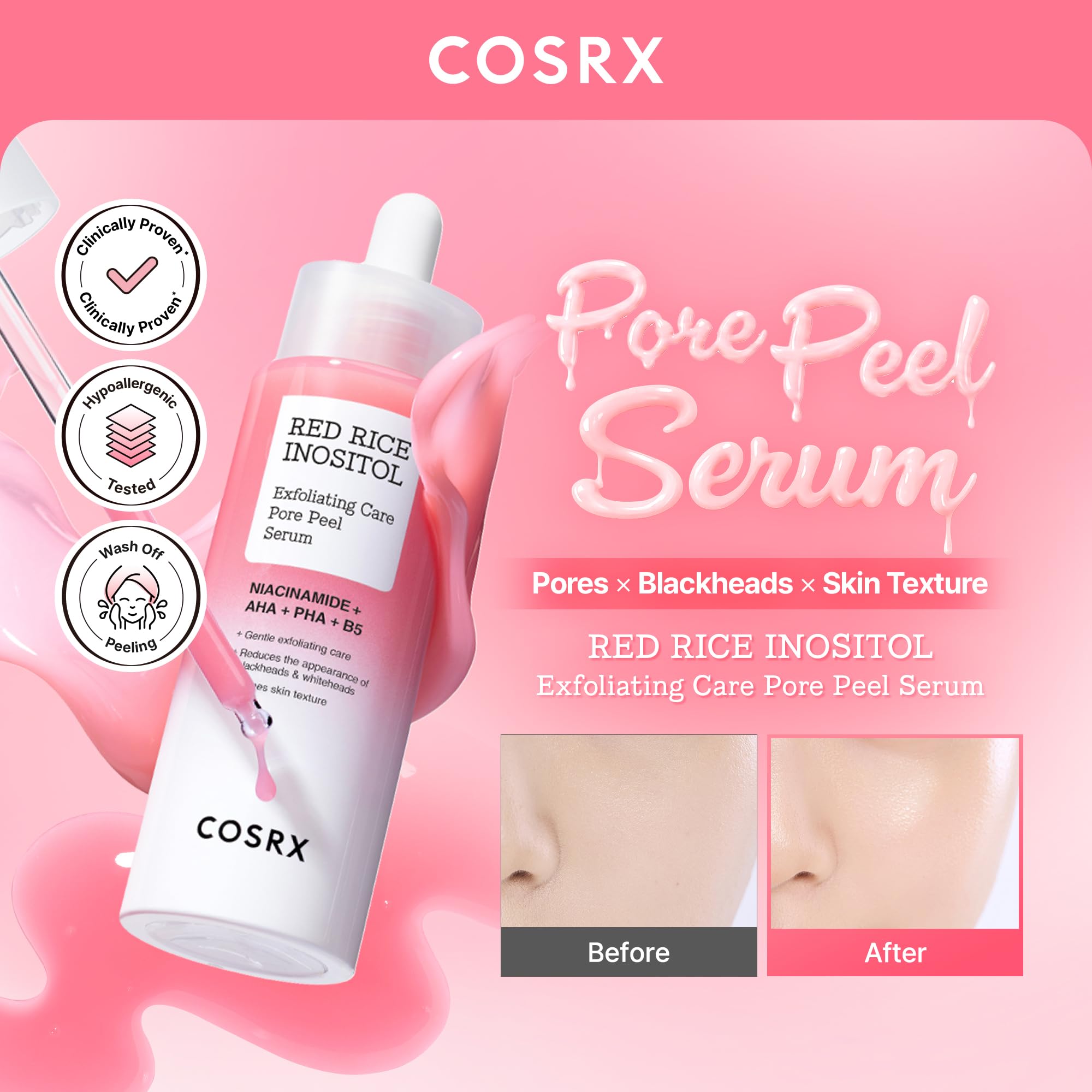COSRX serum texture droplet highlighting smooth hydration