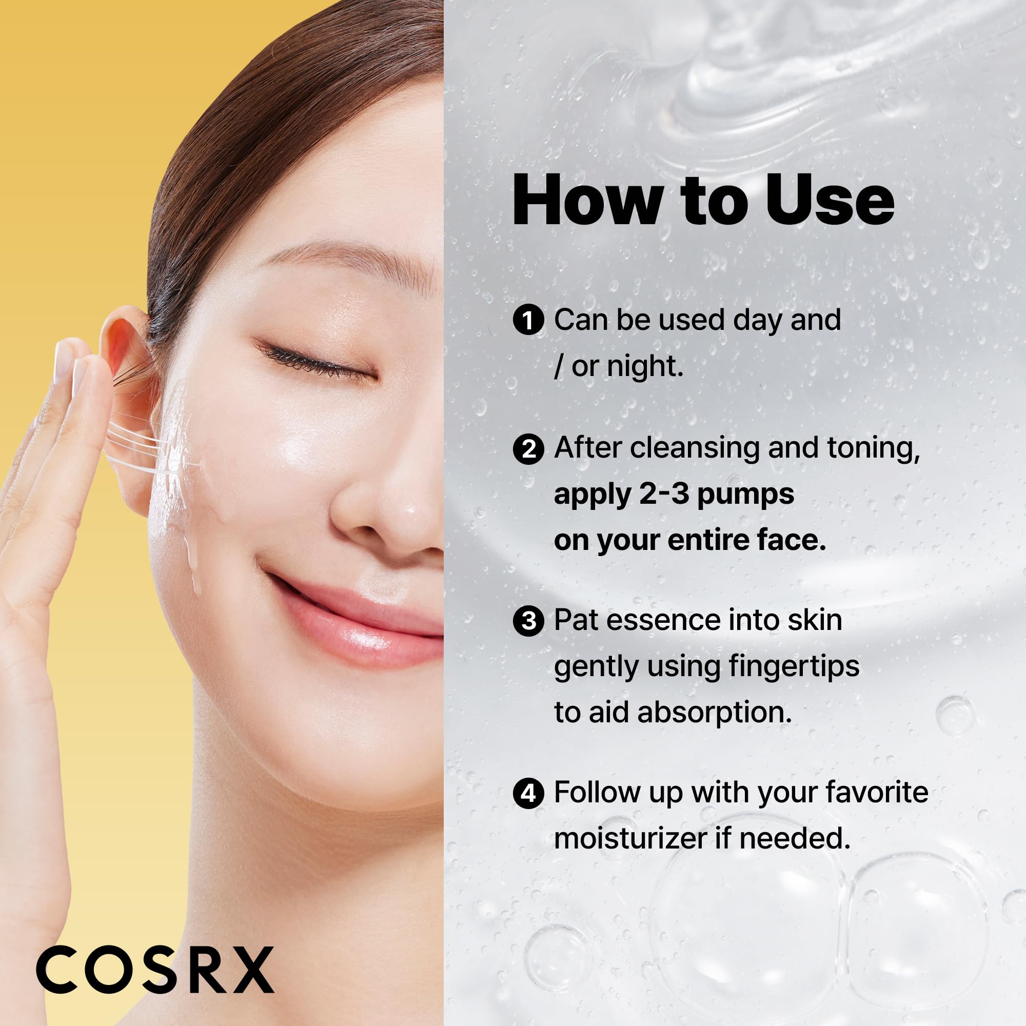 COSRX cap and neck detail emphasizing secure seal and freshness