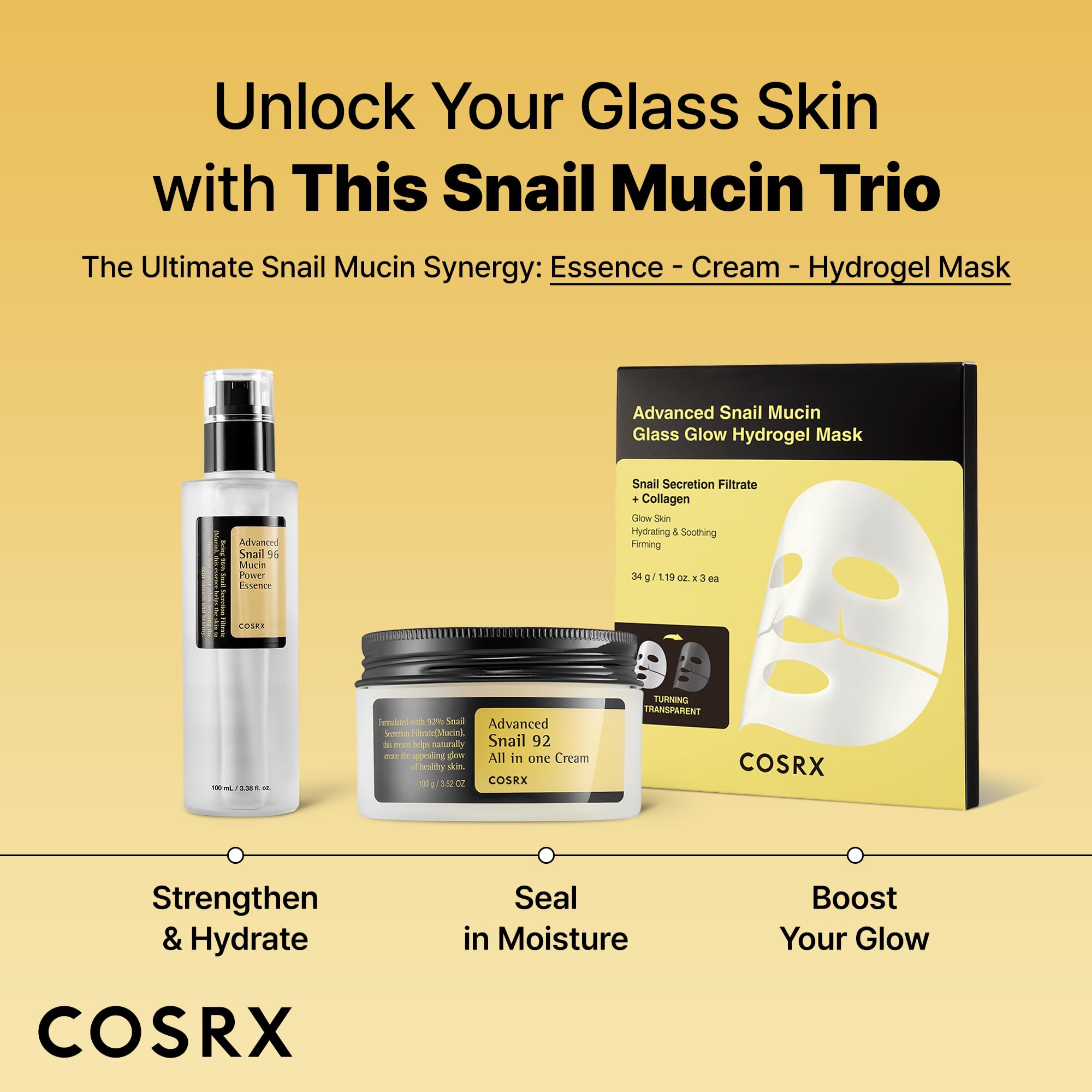 COSRX 100ml bottle beside common items showing true size benefit