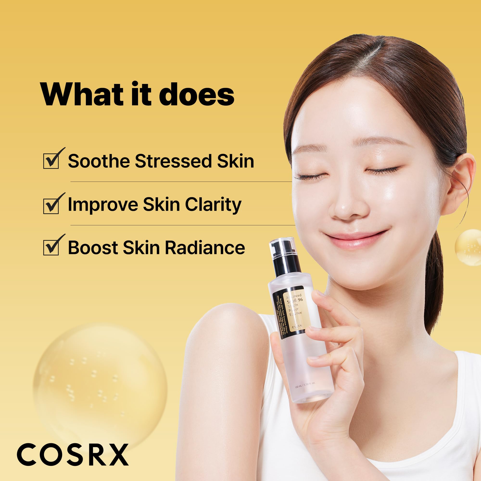 COSRX serum applied on hand demonstrating smooth hydration benefit