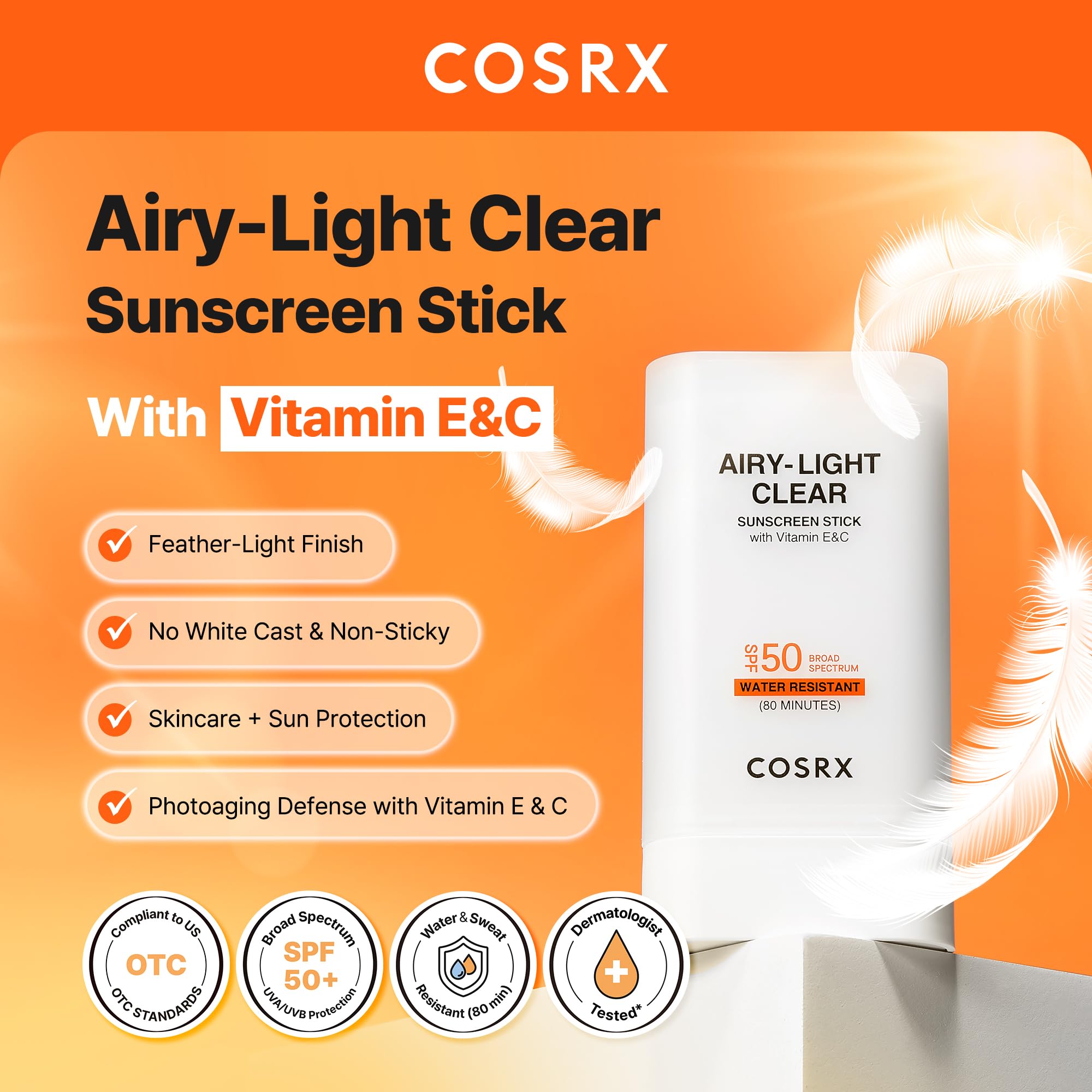 COSRX sunscreen stick open applicator ready for quick on-the-go use
