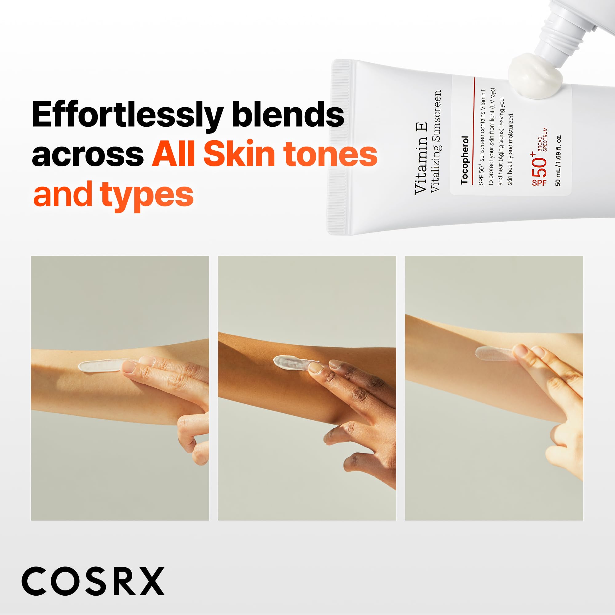 COSRX sunscreen layered under makeup demonstrating no whitecast benefit