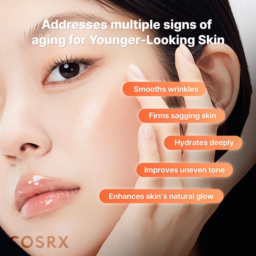 COSRX serum texture poured on hand showing lightweight, fast-absorbing benefit