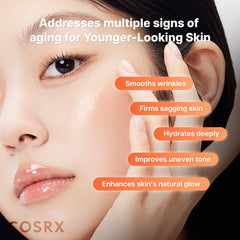 COSRX serum texture poured on hand showing lightweight, fast-absorbing benefit