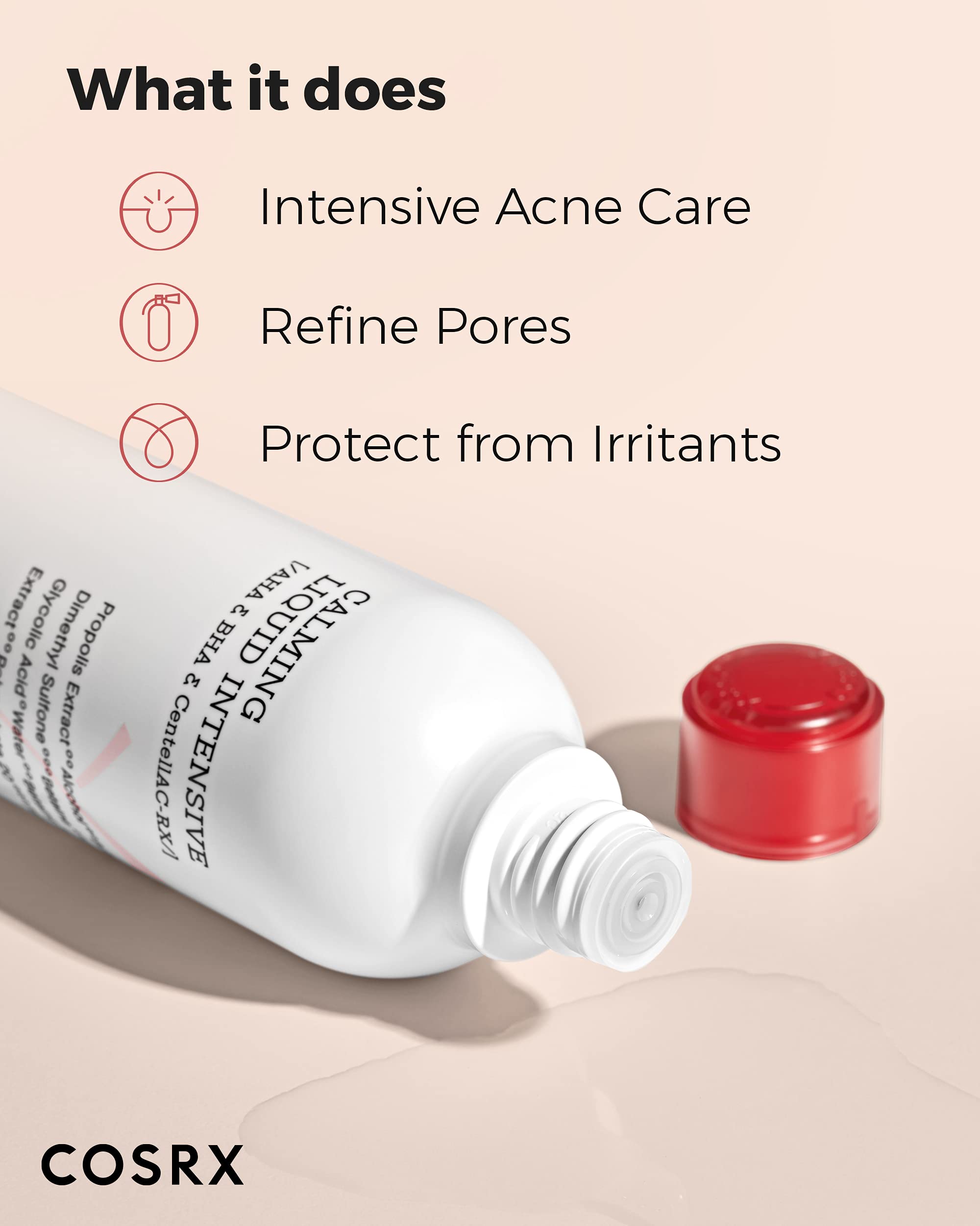 COSRX liquid texture on hand illustrating lightweight hydrating feel