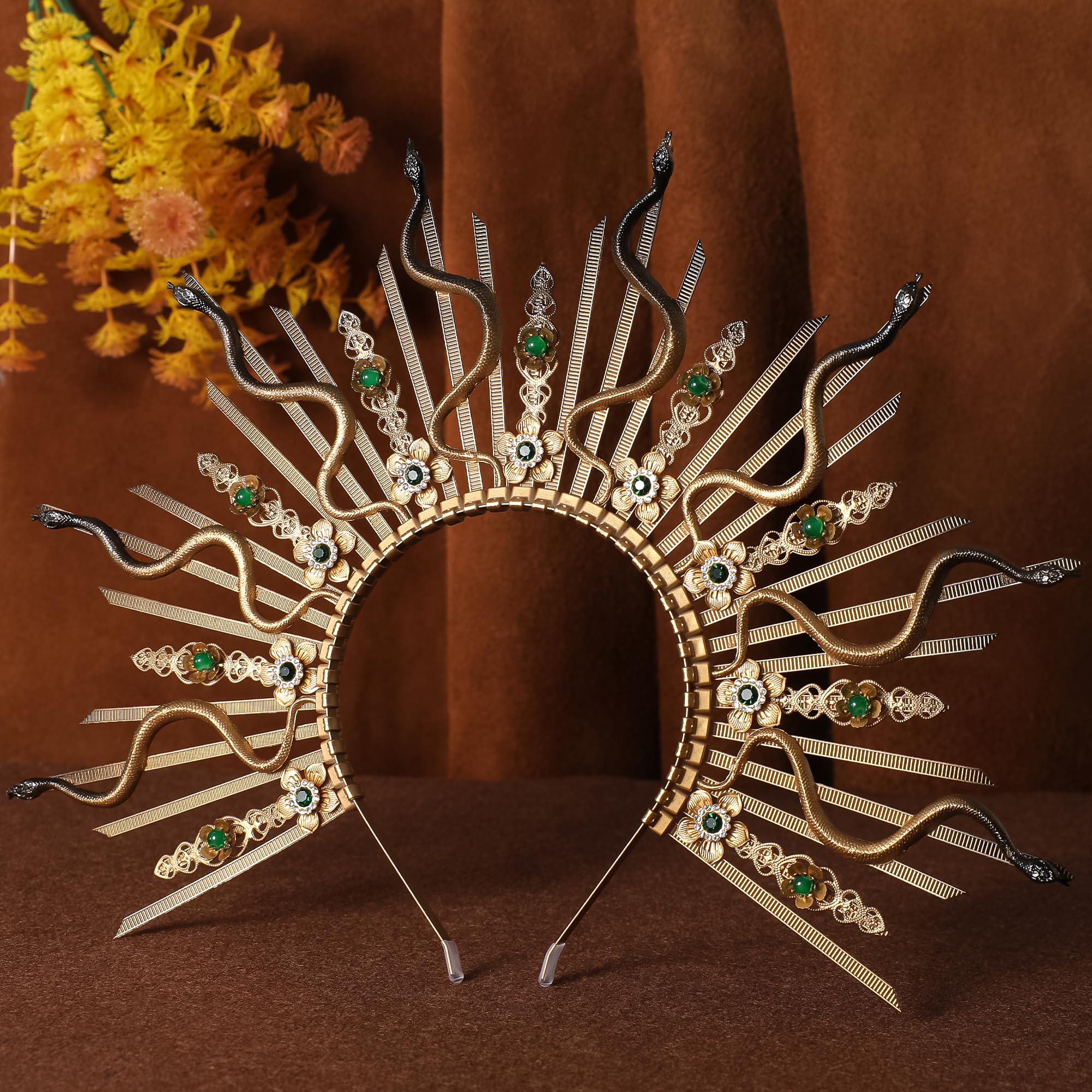 COSUCOS crown worn in profile on model benefit: demonstrates comfortable fit and dramatic height