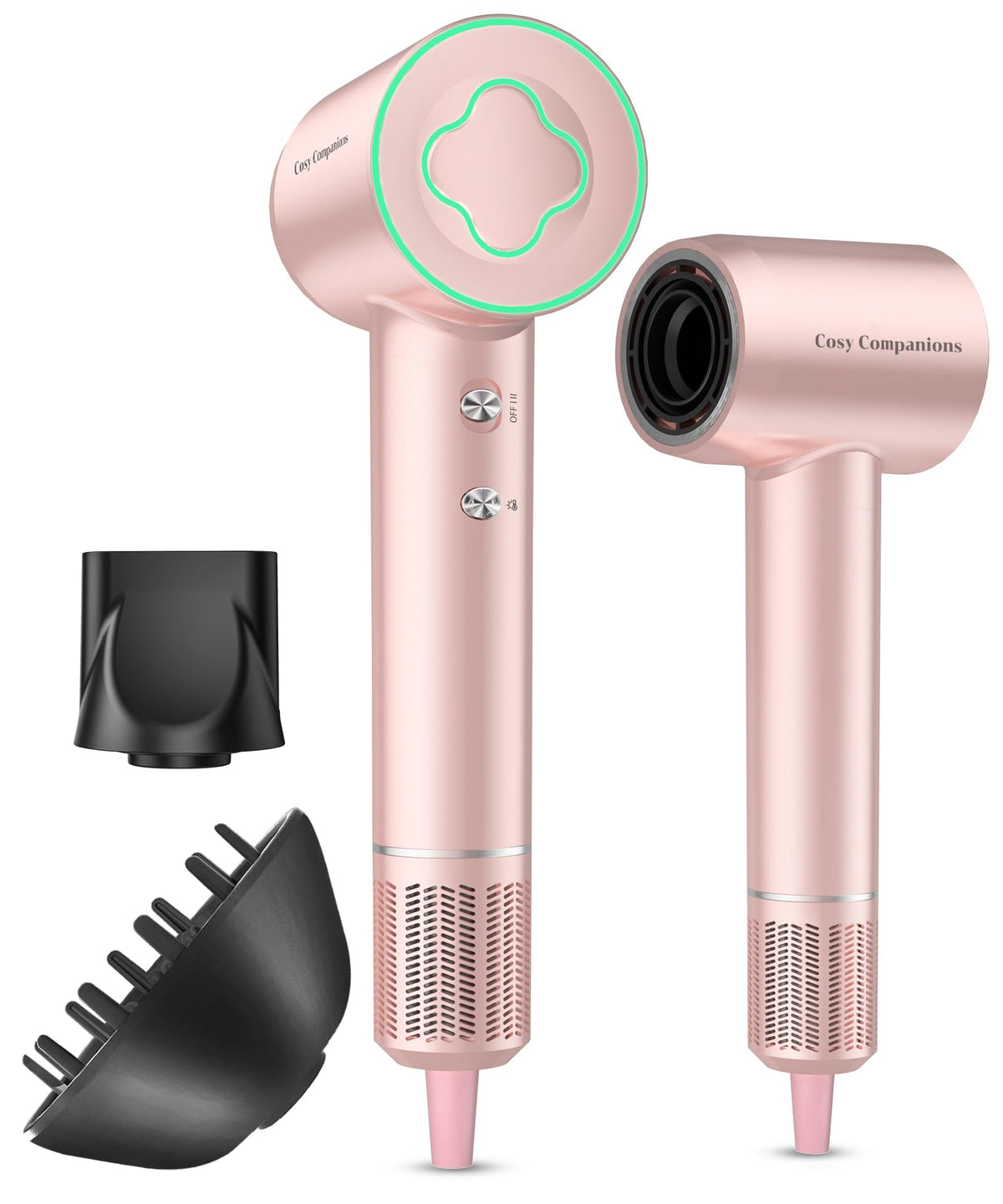 Cosy Companions front view of pink dryer showing sleek design and fast drying benefit
