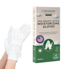 COTTONNERIE front packaging showing four pairs and organic label, promotes gentle care