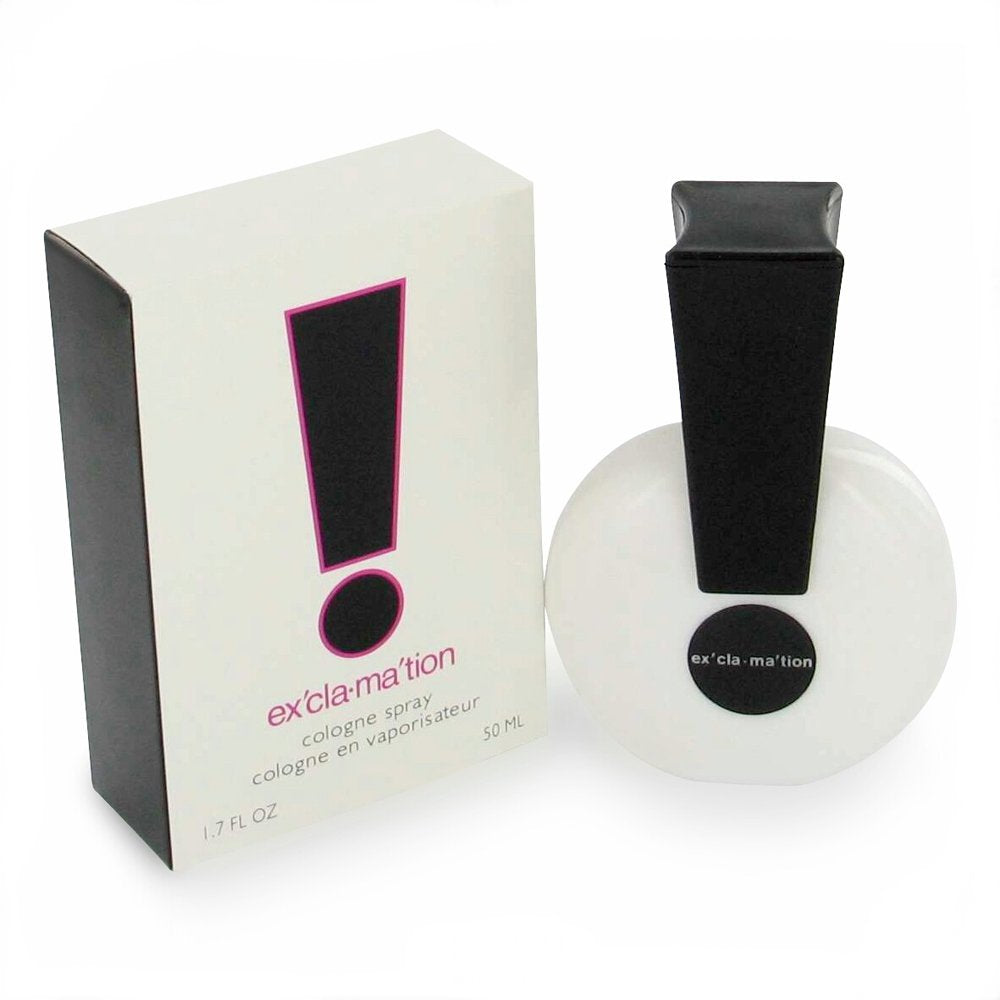 Coty Exclamation front bottle in-hand showing compact travel benefit