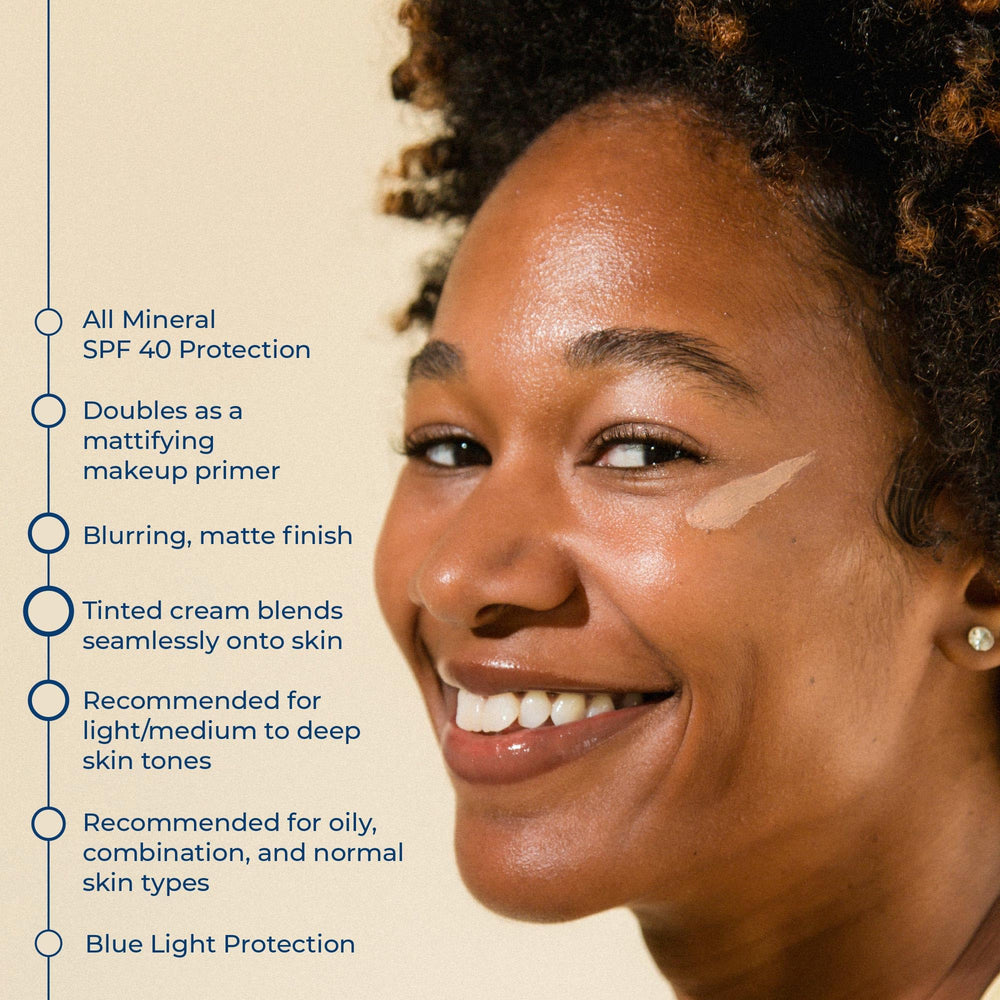 CoTZ used under foundation to show improved makeup adherence