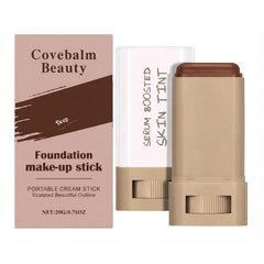 Covebalm Beauty front packaging showing deep shade and portable balm benefit