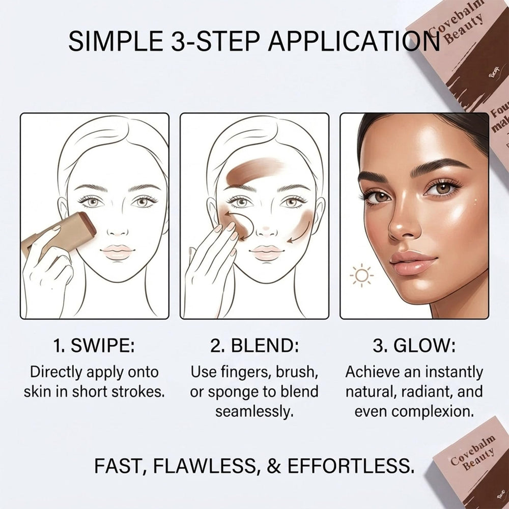 Covebalm Beauty lifestyle wear on model showing natural radiant finish