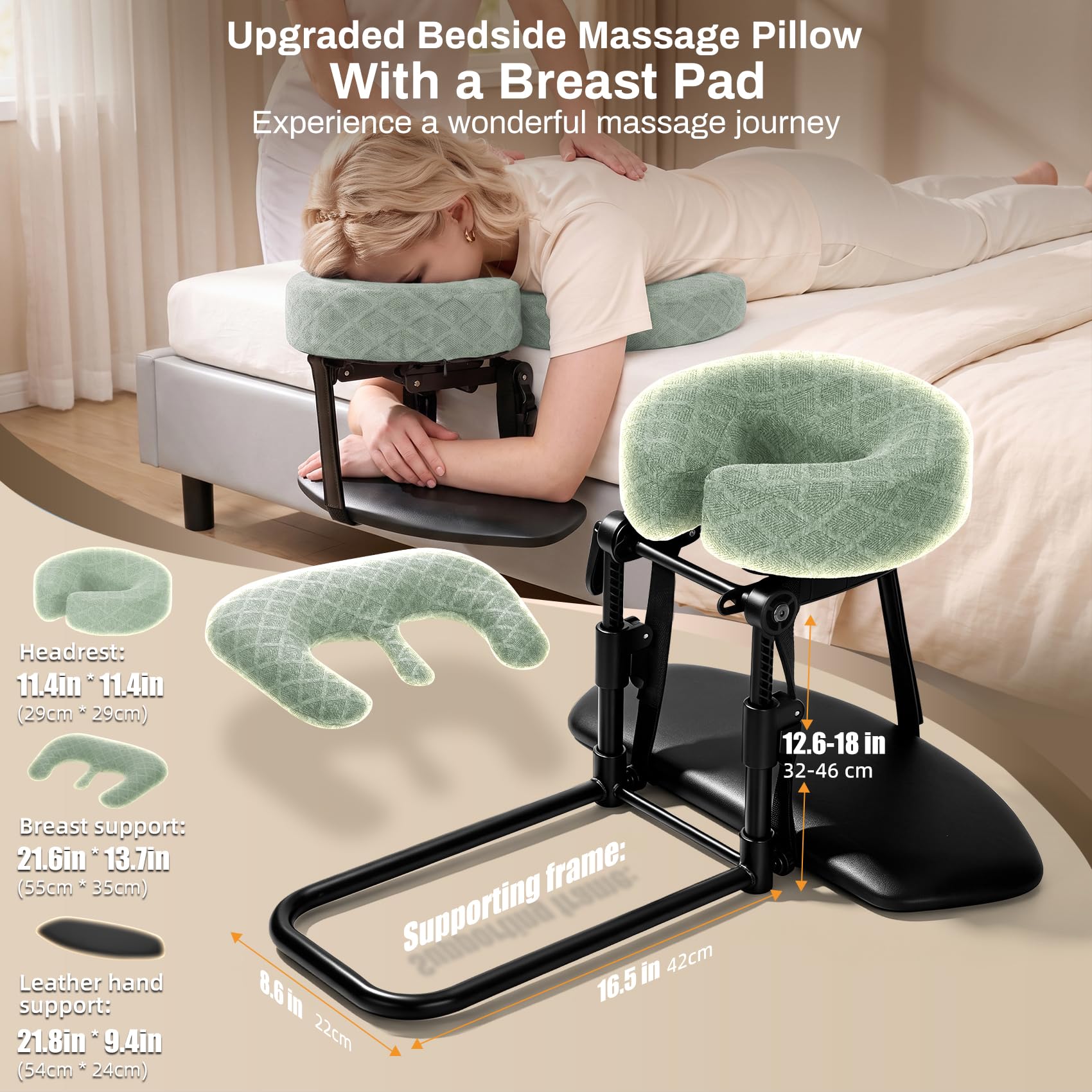 COVECO close-up of contoured breast pillow for pressure relief benefit