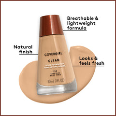 COVERGIRL foundation texture close-up demonstrating lightweight, blendable formula