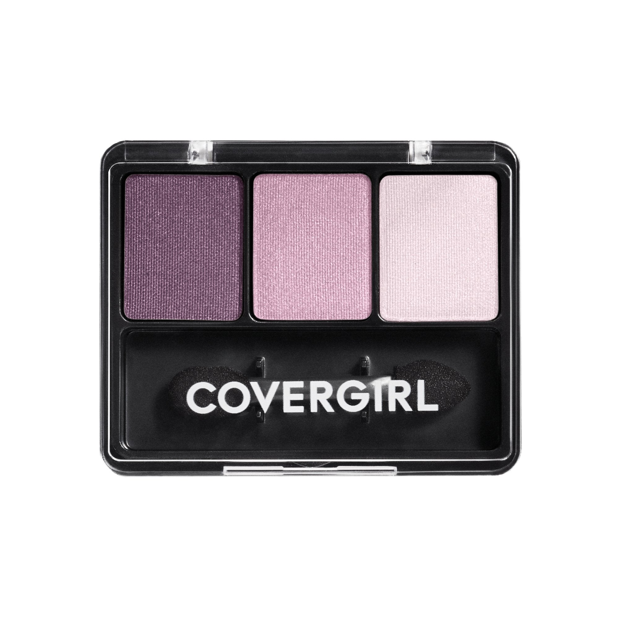COVERGIRL compact front view showing trio shades for easy-pocket portability and coordinated looks