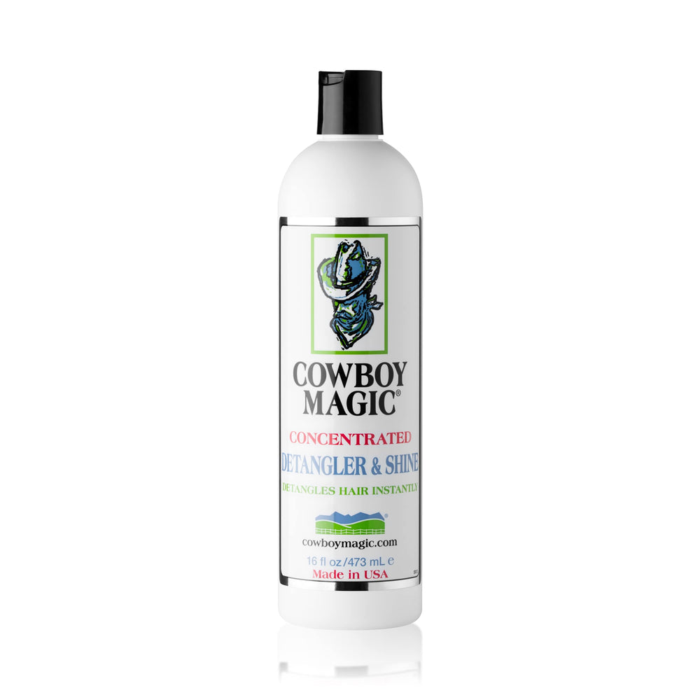 Cowboy Magic product label details highlighting silk, panthenol and honey ingredients