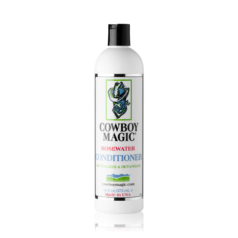 Cowboy Magic detangler applied to a horse tail providing instant slip and shine