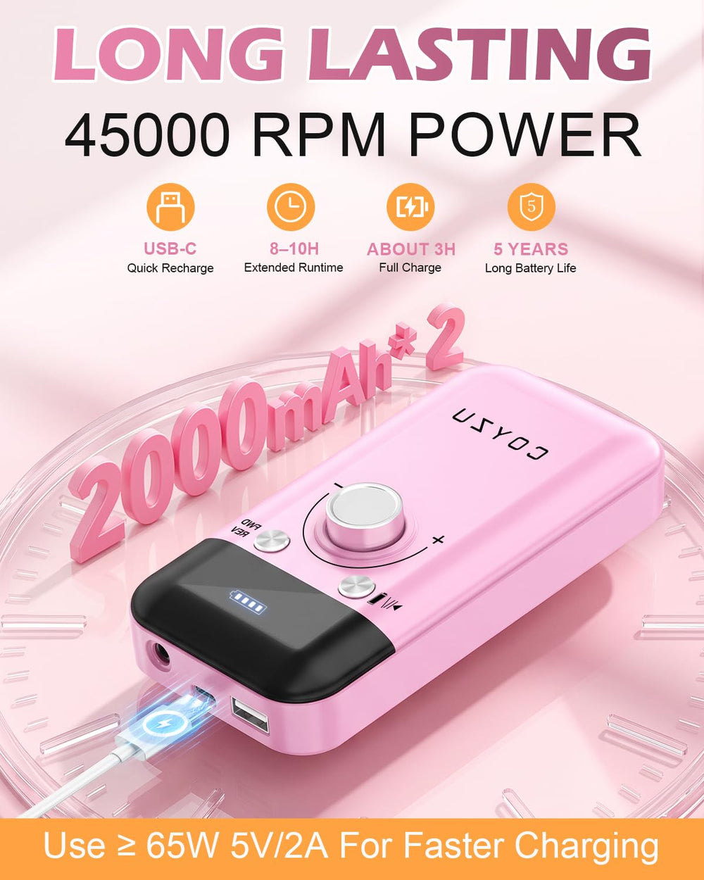 COYZU in-use during a manicure demonstrating controlled removal and smooth finish