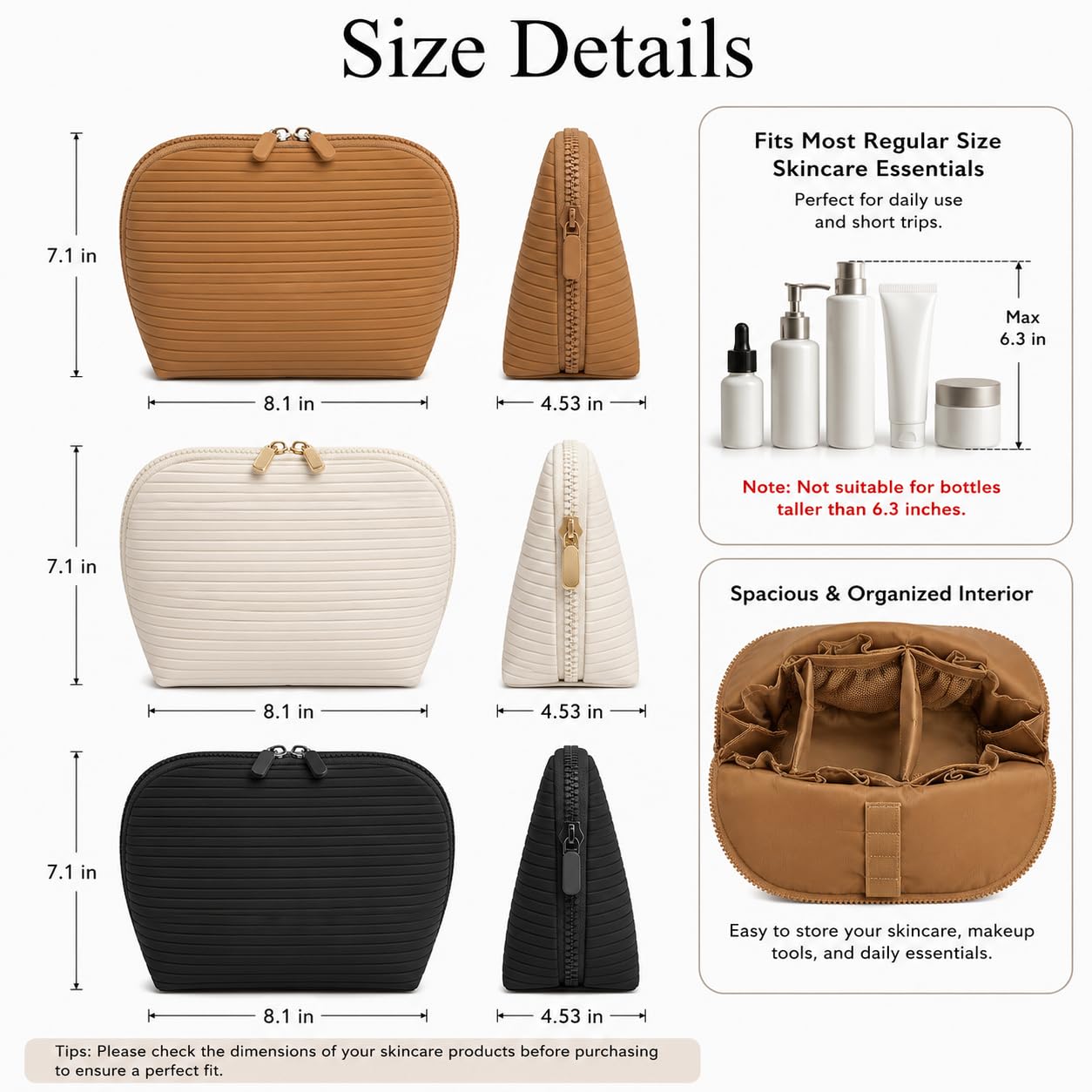 Cozomga interior compartments and mesh pockets keeping items separated and visible