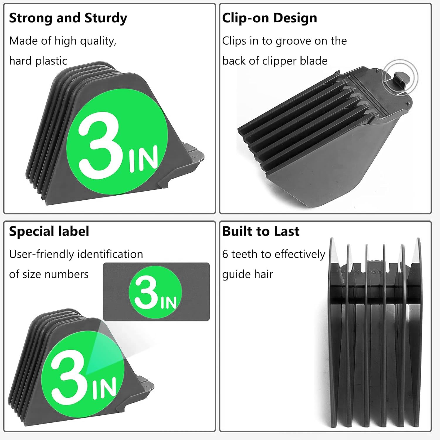 CR8GR8 close-up of guard teeth and locking tab showing secure fit and smooth cutting