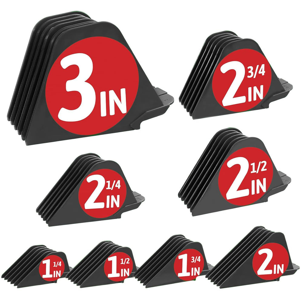 CR8GR8 front view of eight dark gray clipper guards showing benefit of full set versatility