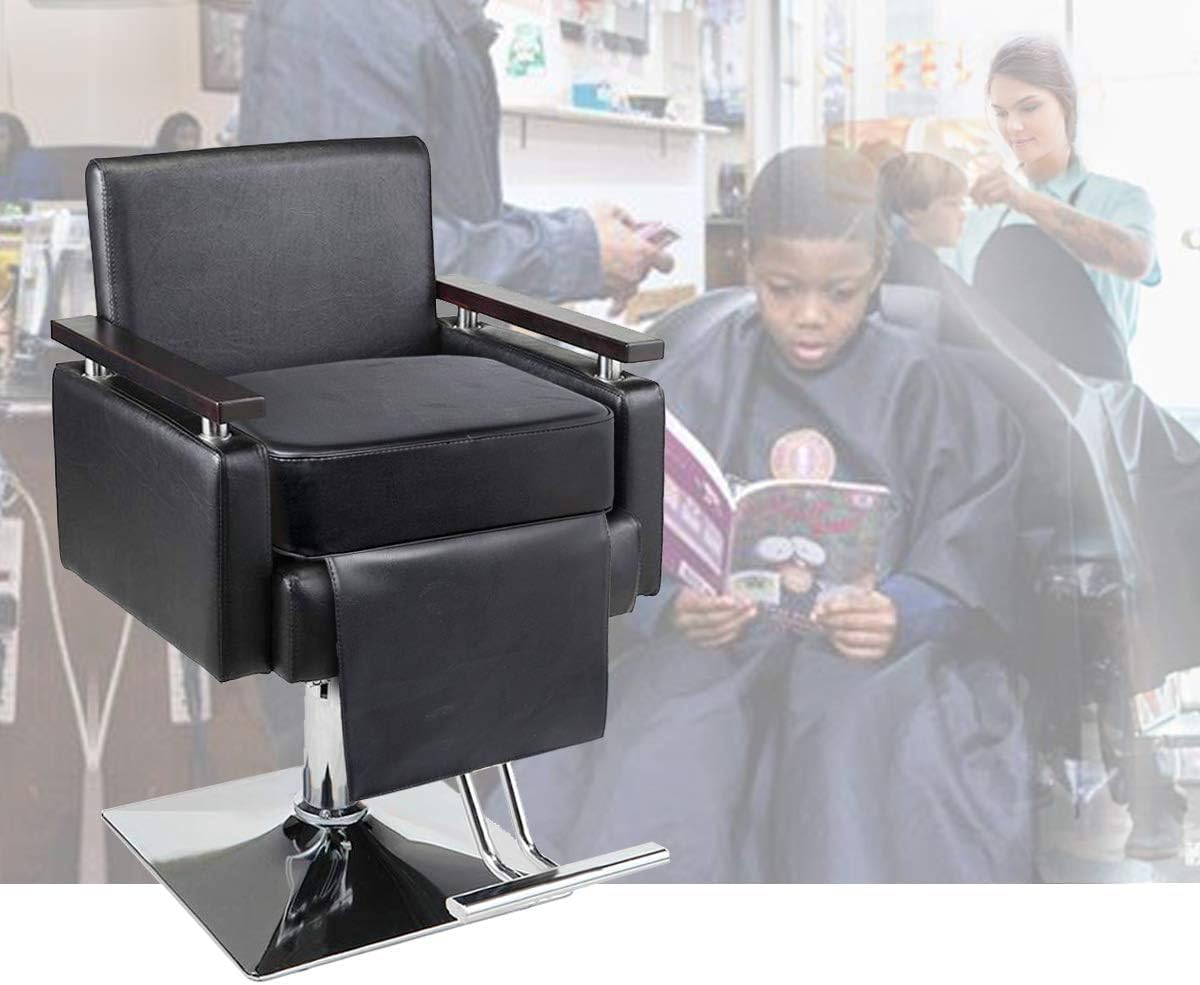 Crablux booster seat placed on salon chair improving stylist access and protection