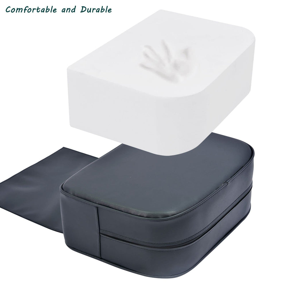 Crablux booster seat beside ruler illustrating exact dimensions for fit verification